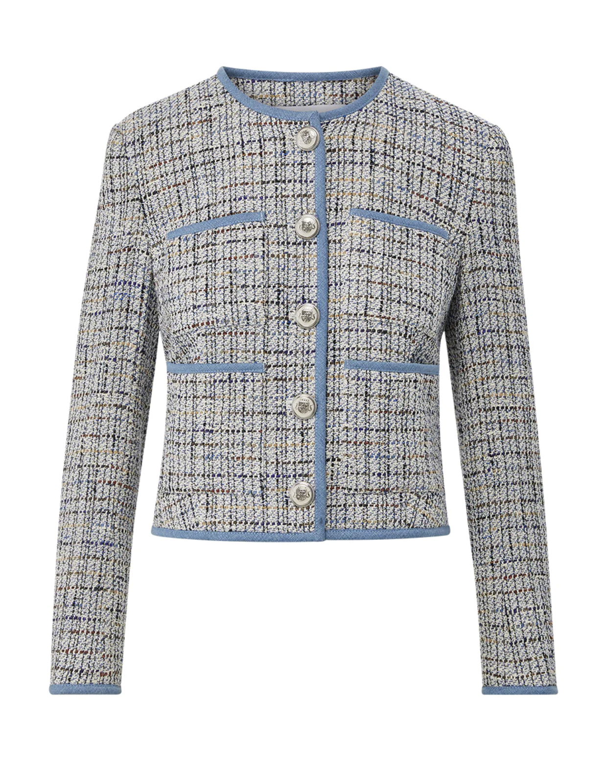 Veronica Beard Darla Contrast-Trim Tweed Jacket