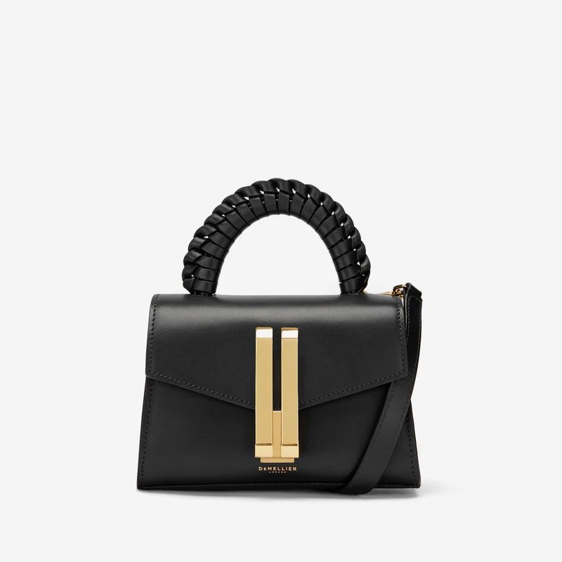 De Mellier The Nano Montreal Bag in Black Smiith Leather with Braided Handle.jpg