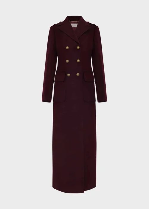 Hobbs Bianca Maxi Wool Coat in Aubergine UFO No More
