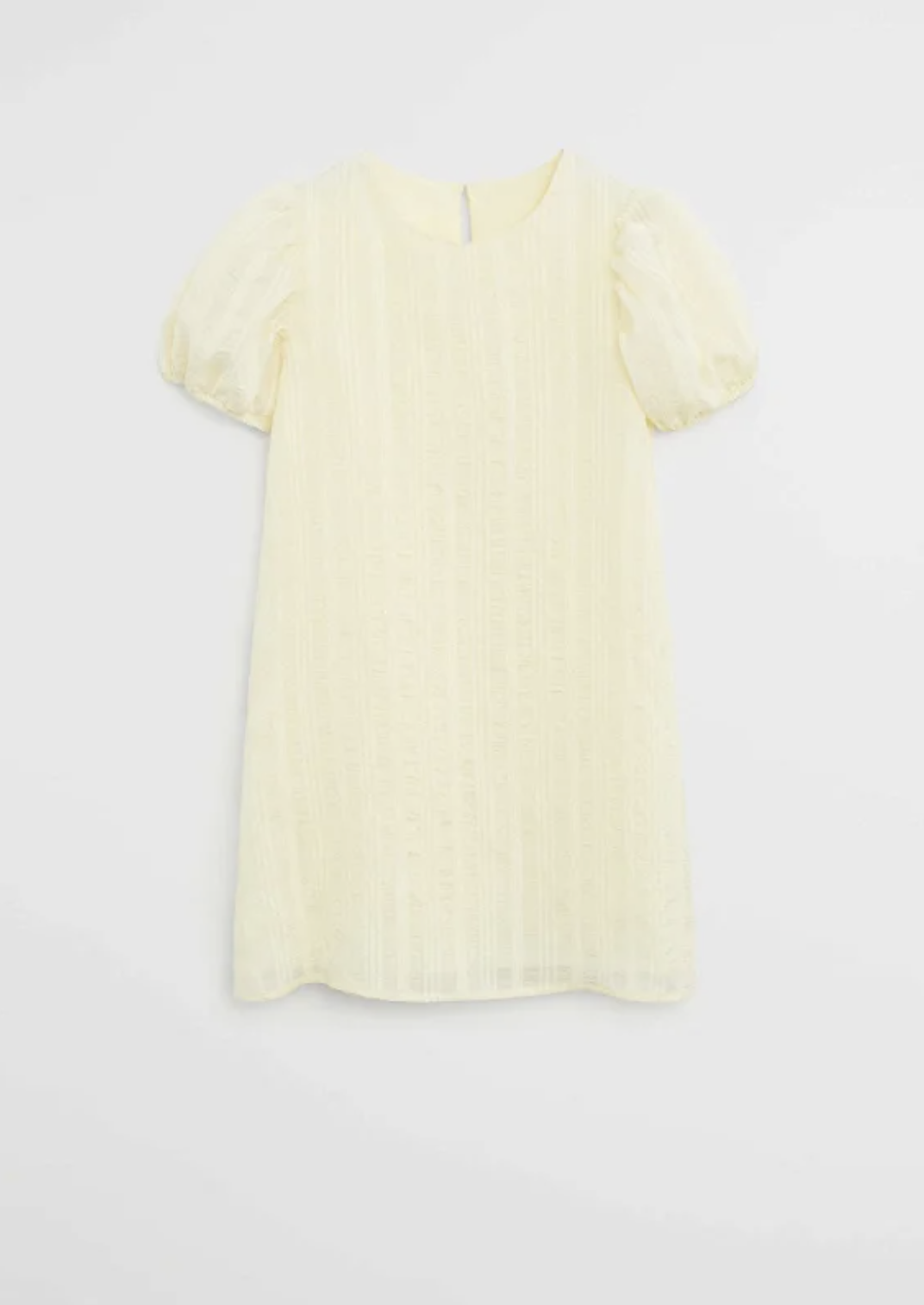 Mango Structured Dress in Pastel Yellow