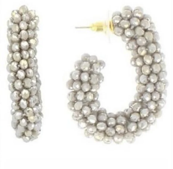 LOTT.gioielli Glassberry Creole Earrings in Grey