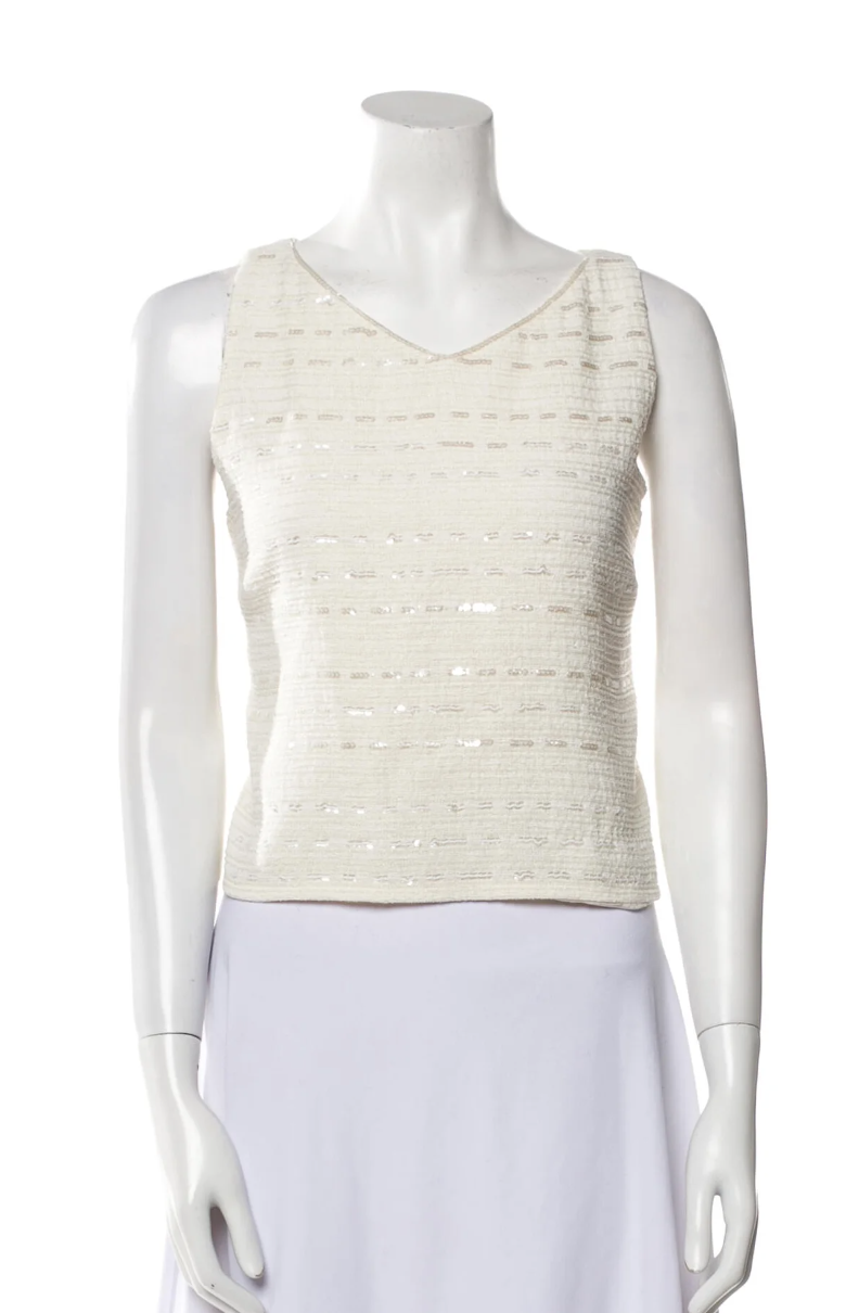 Chanel Sequin Tweed Top