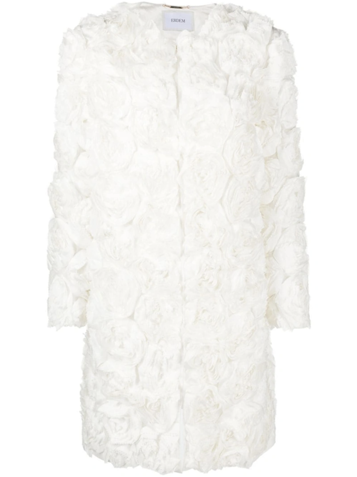 Erdem Embellished 3D Rose Silk Coat