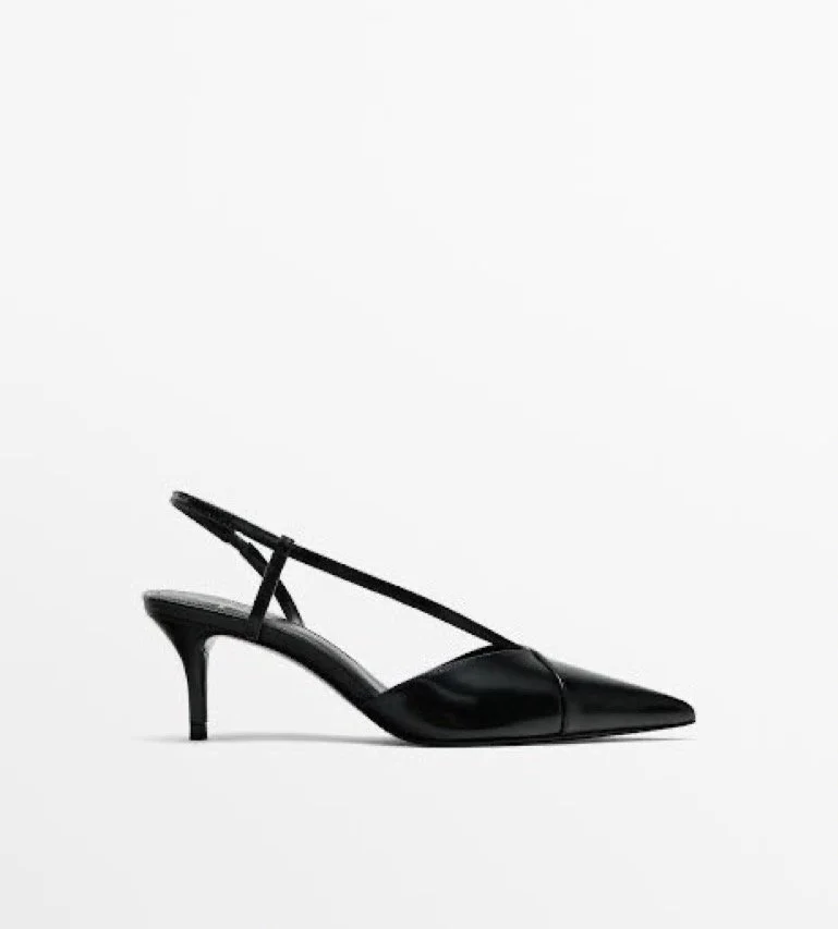 Massimo Dutti Slingback Pumps with Inset Strap