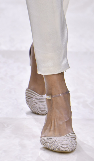 Armani Privé Rhinestone Satin Pumps in Blue