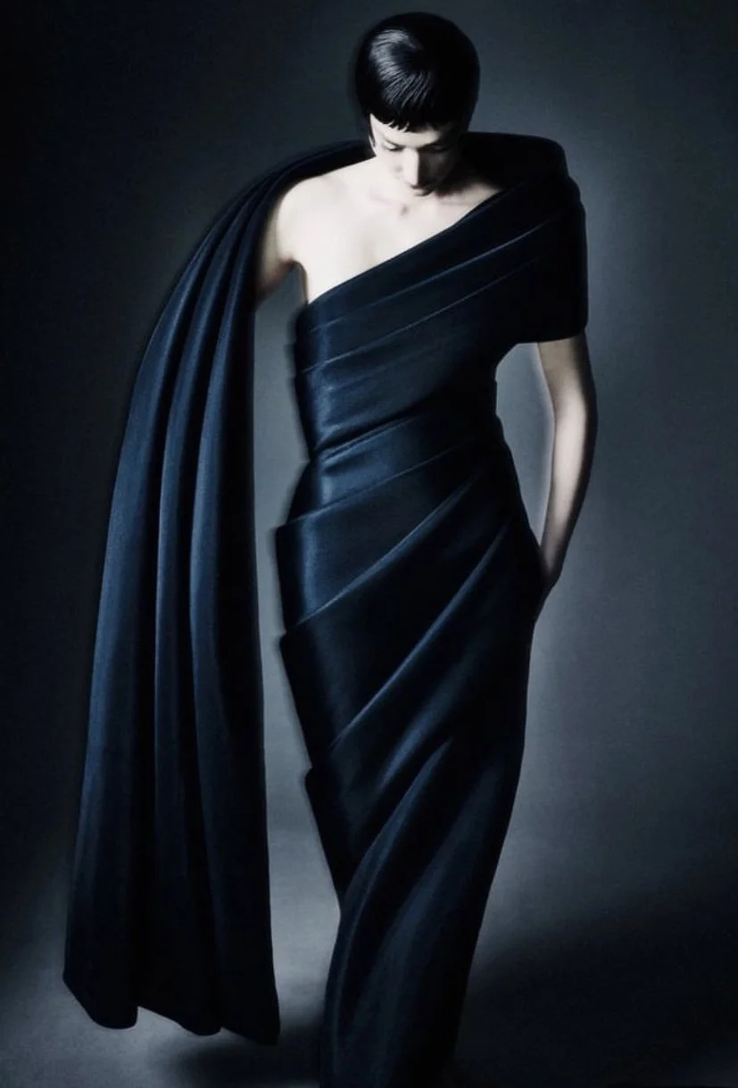 Benchellal Draped Neckline Midi Dress