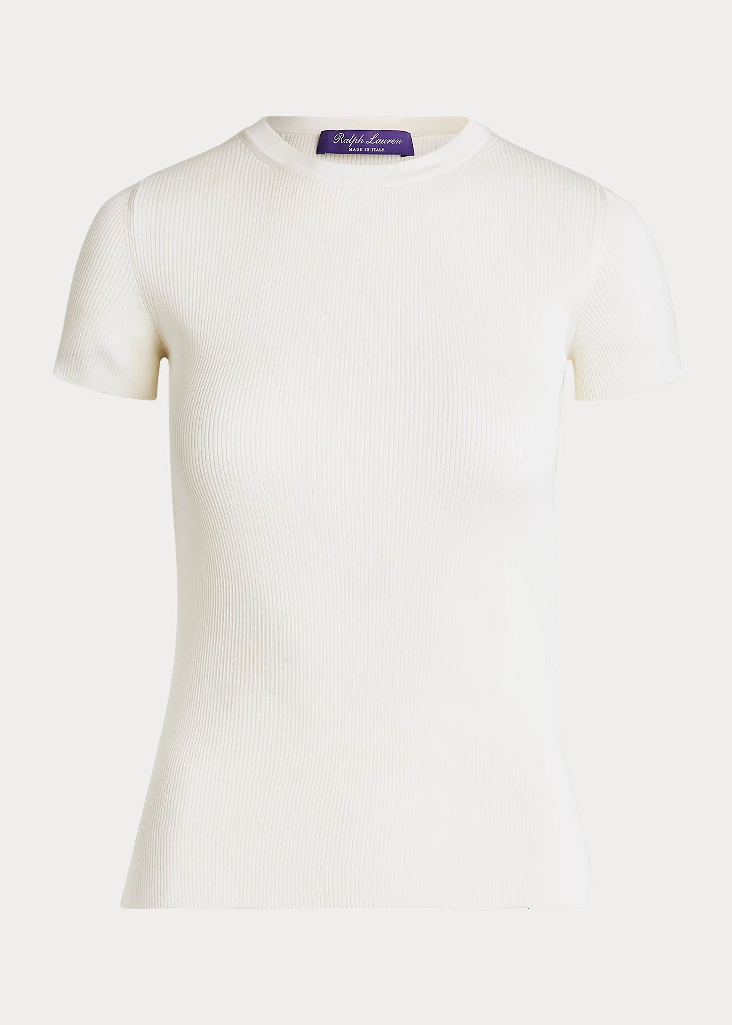 Ralph Lauren Collection Rib-Knit Silk Tee
