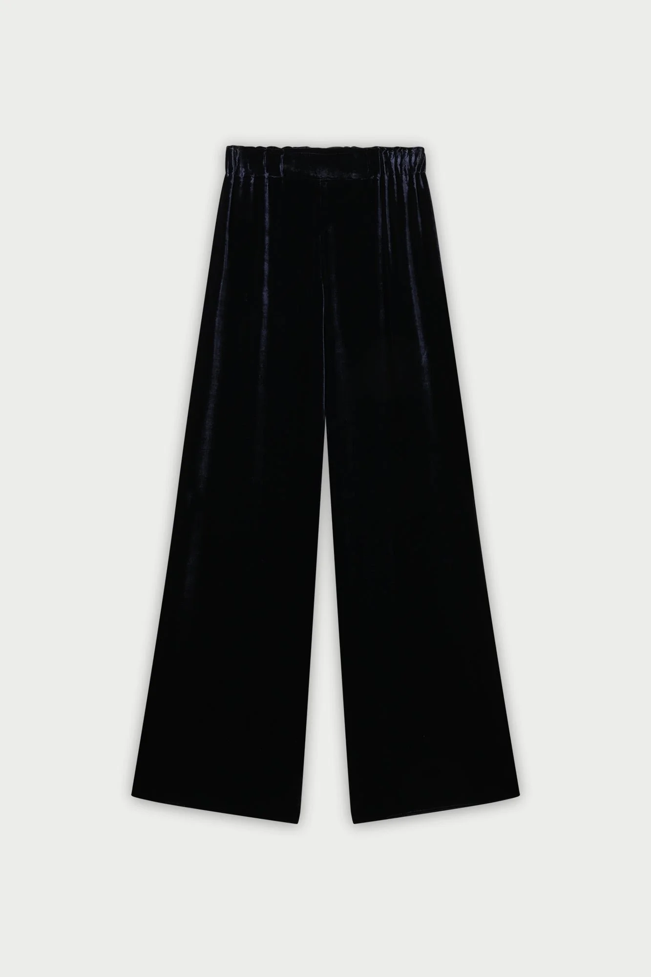 Natan Pleated Satin Trousers in Blue