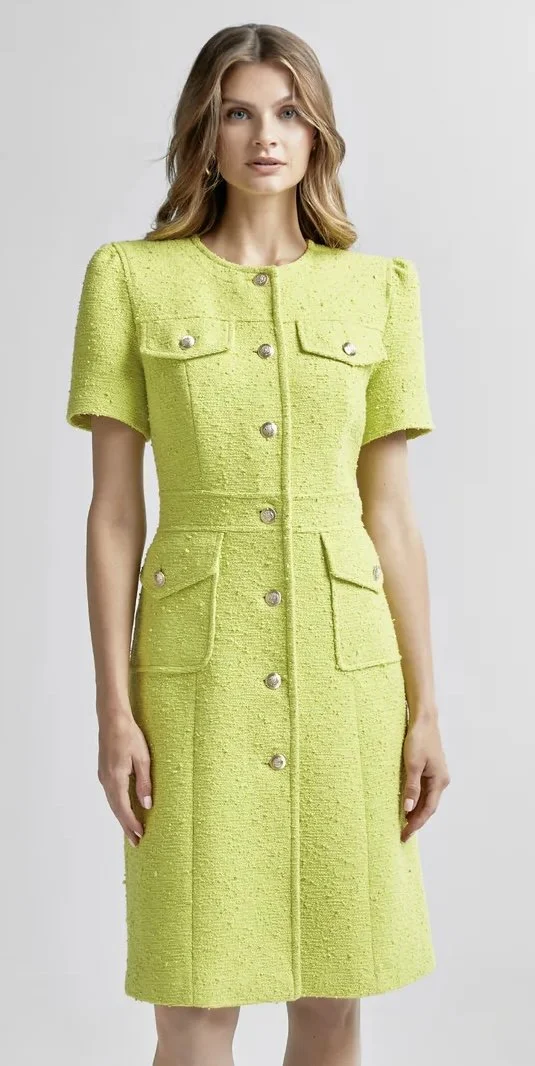 Andiata Elinor Dress in Lemon Lime