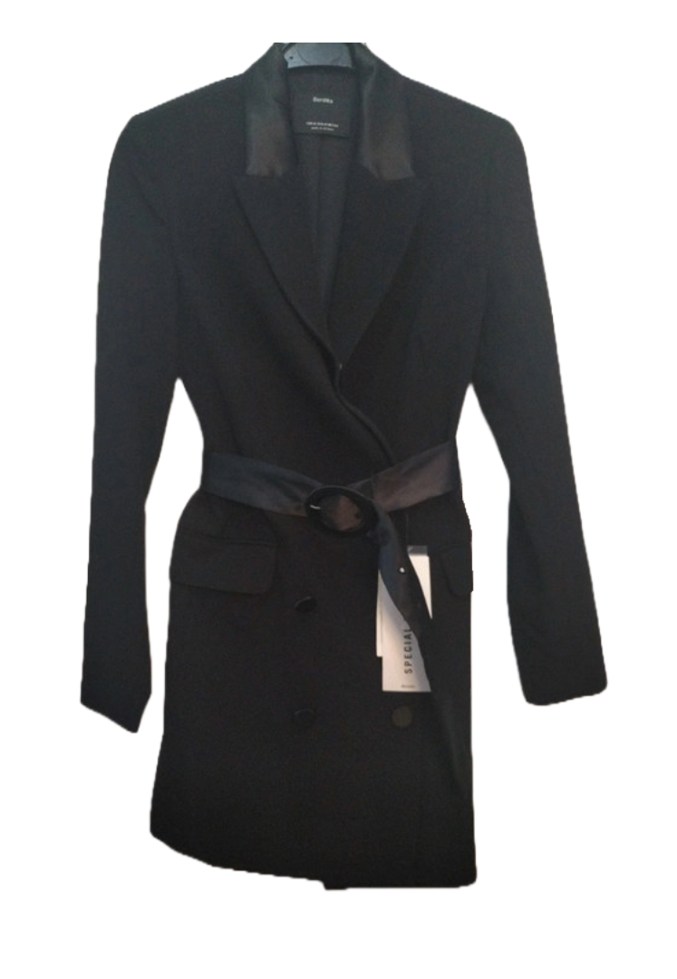 Bershka Double-Breasted Blazer with Belt.png