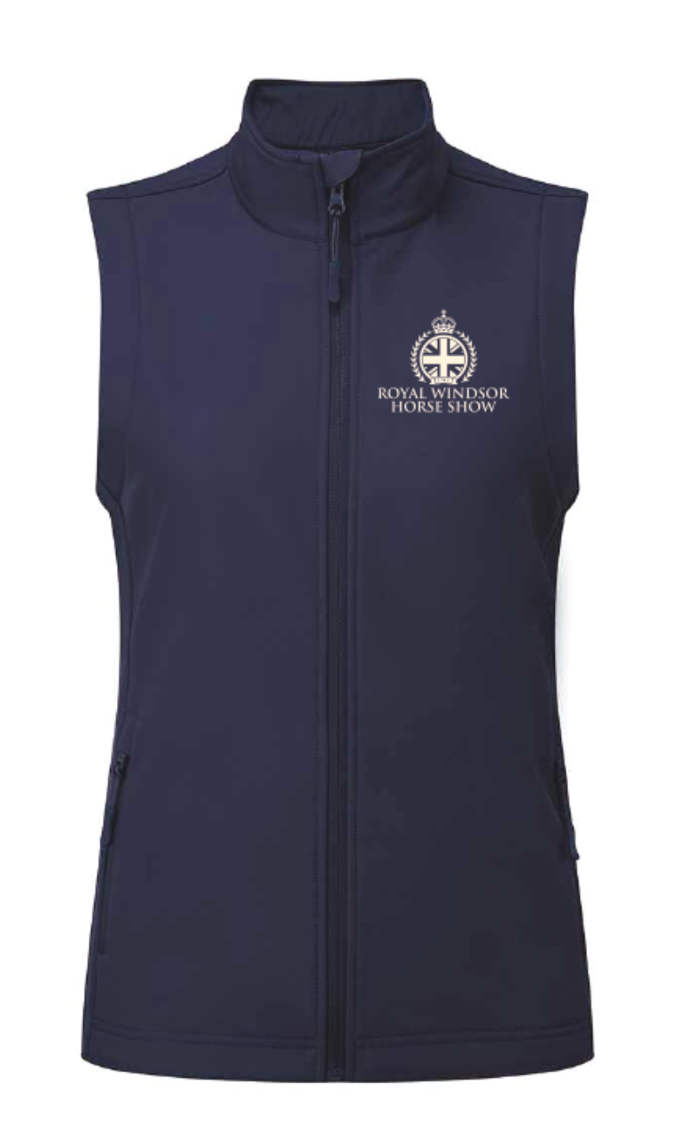 Royal Windsor Horse Show Ladies Softshell Gilet in Navy