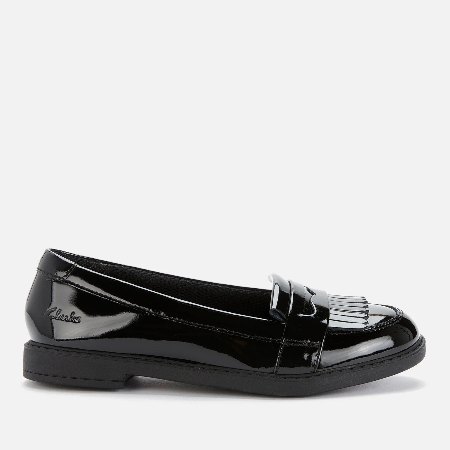 Clarks Girls Scala Bright Slip-On Loafers in Black Patent Leather.jpg