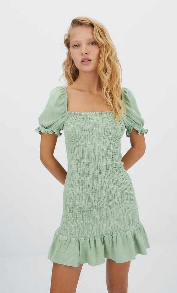 Stradivarius Smocked Mini Dress.jpg