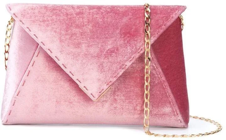 Tyler Ellis Lee Pouchet Small Clutch in Pink Crushed Velvet