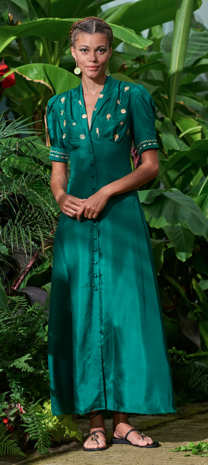 Miu Miu Long Printed Crepe de Chine Dress — UFO No More