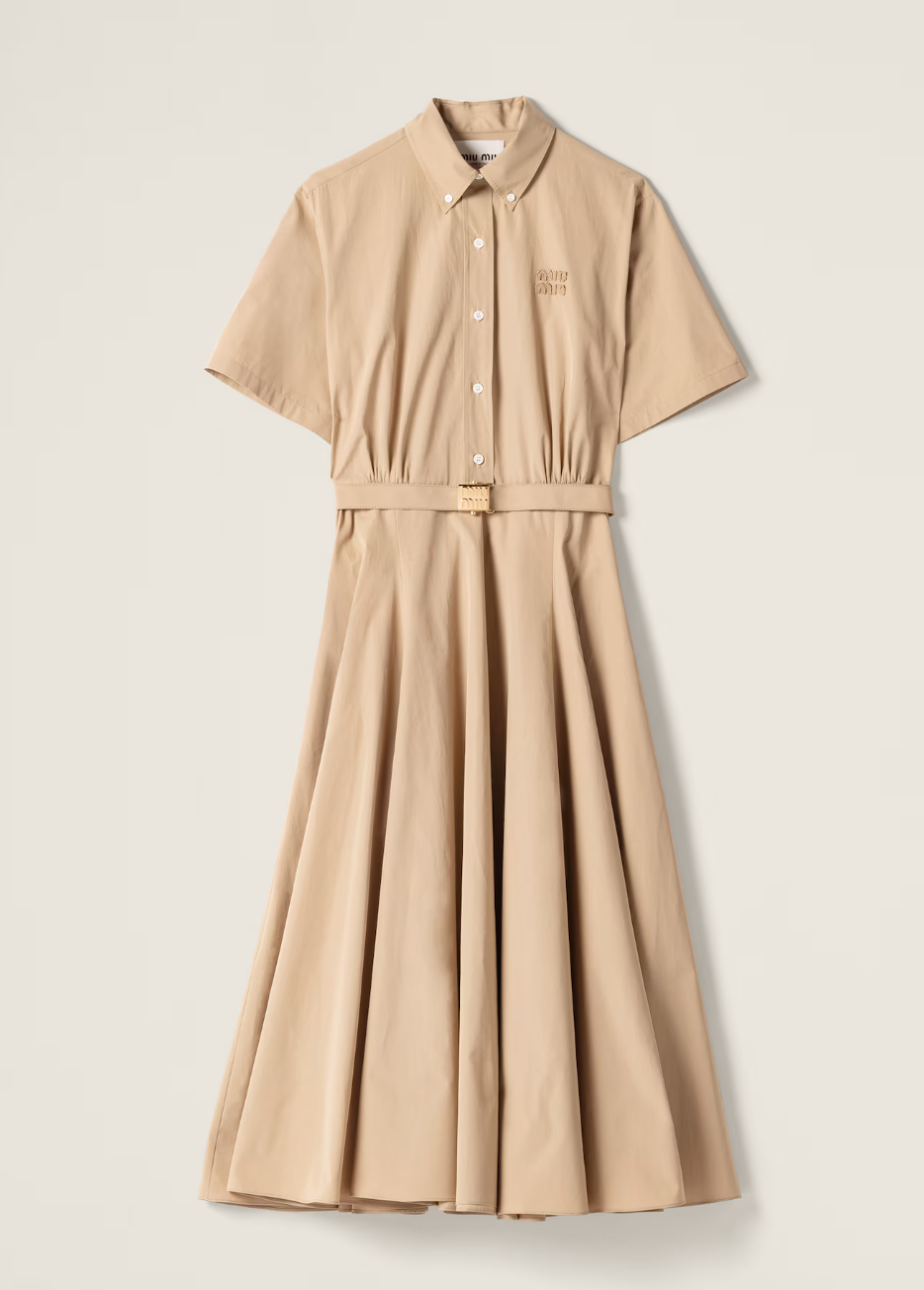 MIU T-SHIRT DRESS / LIGHT BROWN