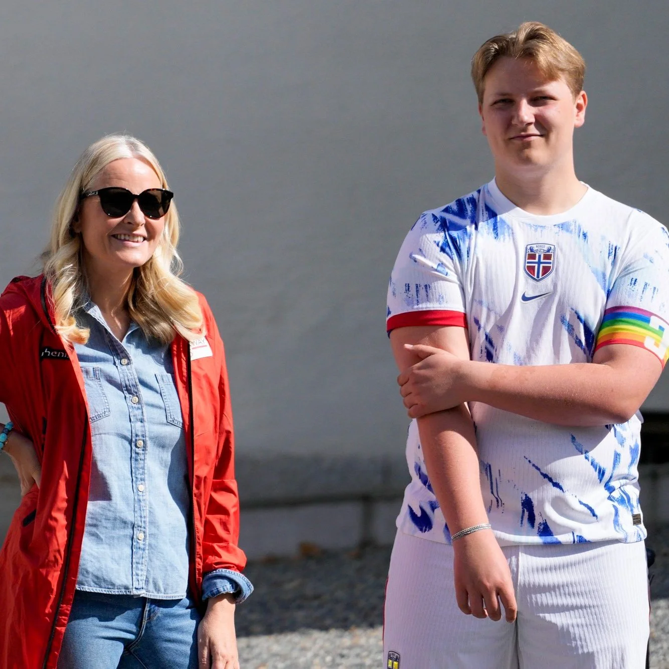 Crown Prince Haakon and Crown Princess Mette-Marit host Friendly Football Match at Skaugum