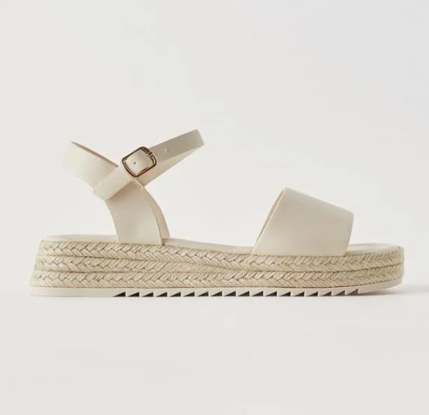 Zara Kids Platform Sandals in Ecru