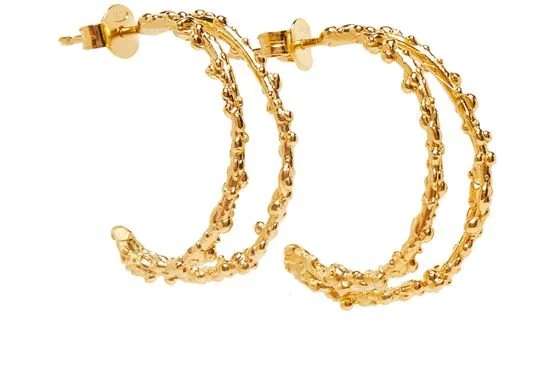 Alighieri The Crumbling Rock Hoop Earrings in Gold