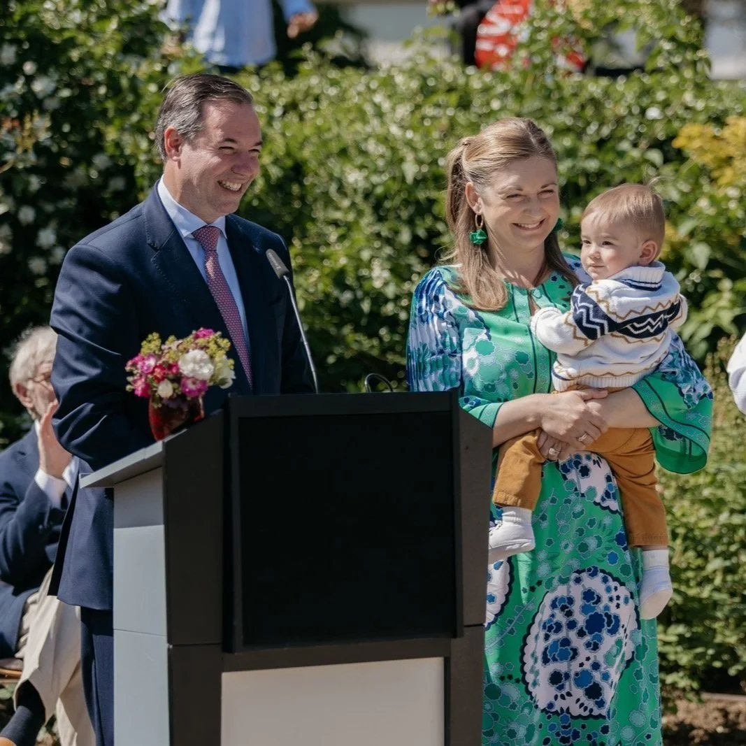 Hereditary Grand Ducal Couple and Prince François attend "Prince François de Luxembourg" rose planting