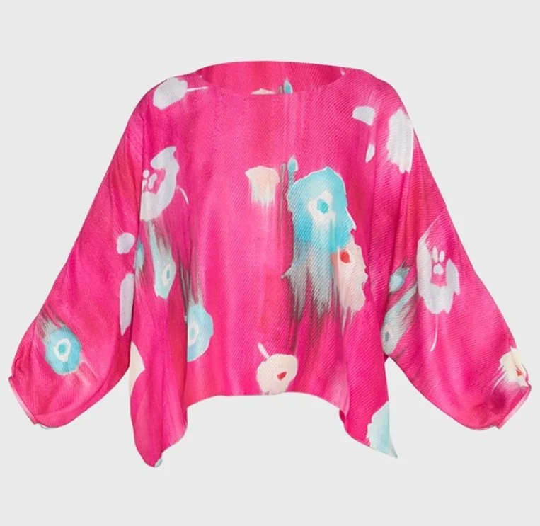 Giorgio Armani Silk Floral Print Parachute Blouse