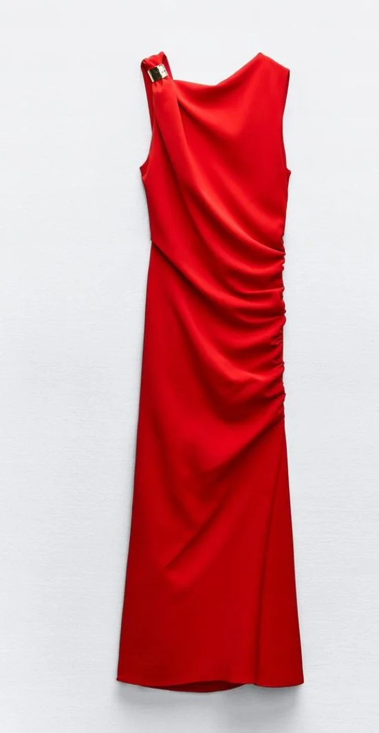 Zara Midi Dress with Golden Appliqué