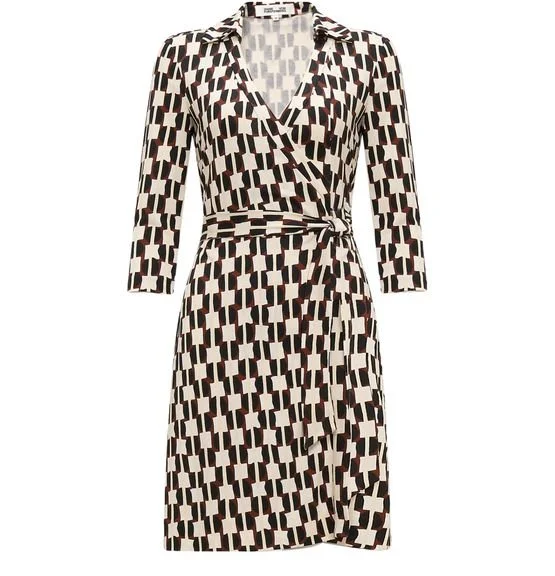 Diane von Furstenberg Jeanne Dress in Maypole Black