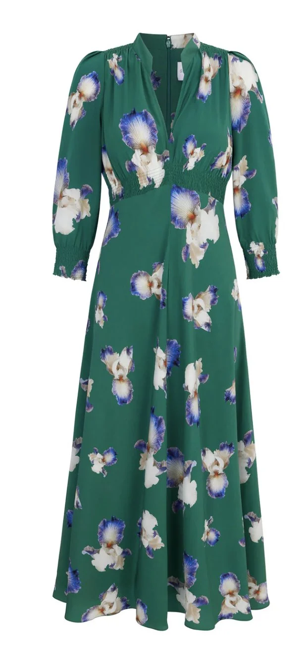 Suzannah x Rachel Levy Monique Tea Dress in Green Iris