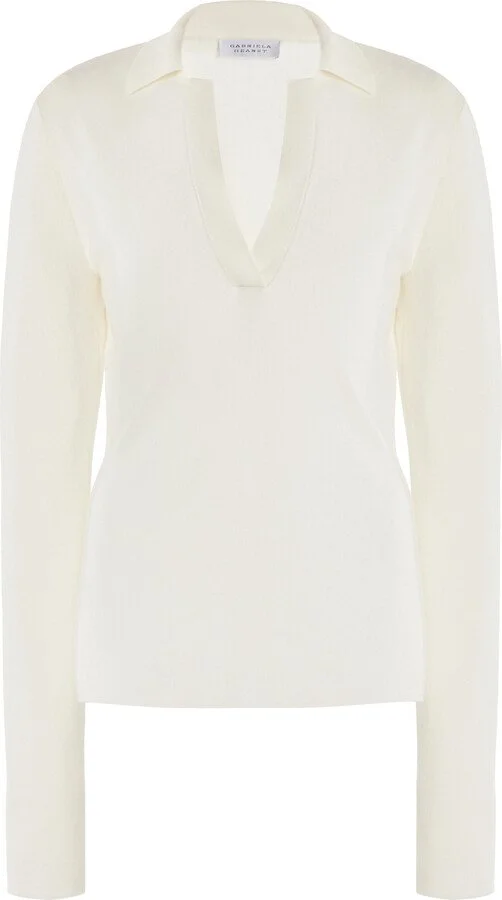 Gabriela Hearst Samira Collared Wool Top