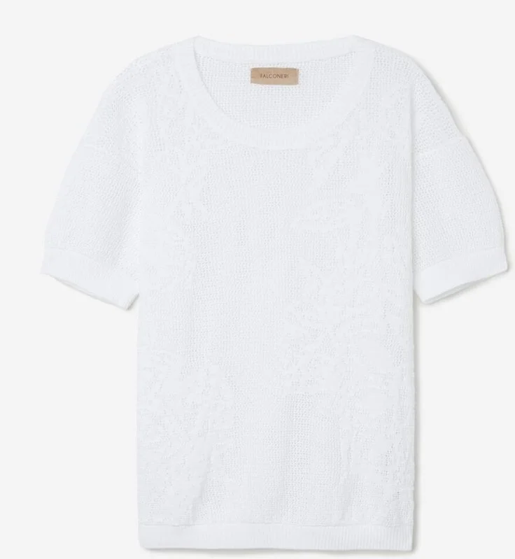 Falconeri Cotton Short-Sleeved Round-Neck Jumper