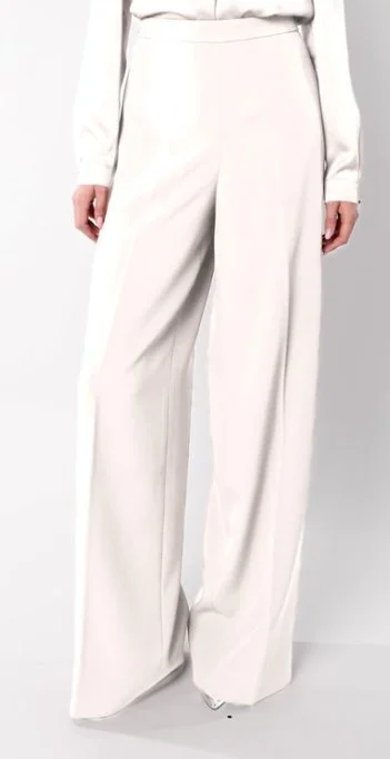 Claes Iversen Solange Crepe Trousers in Ivory White