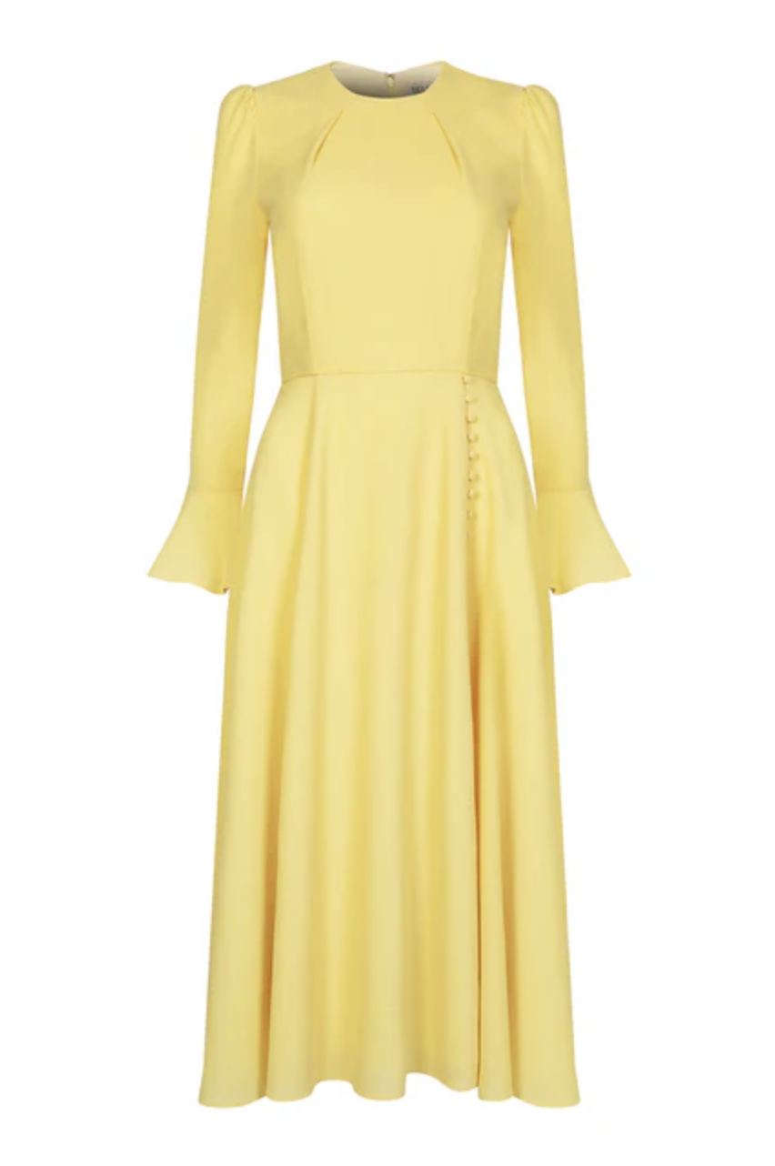 Beulah London Yahvi Midi Dress in Yellow