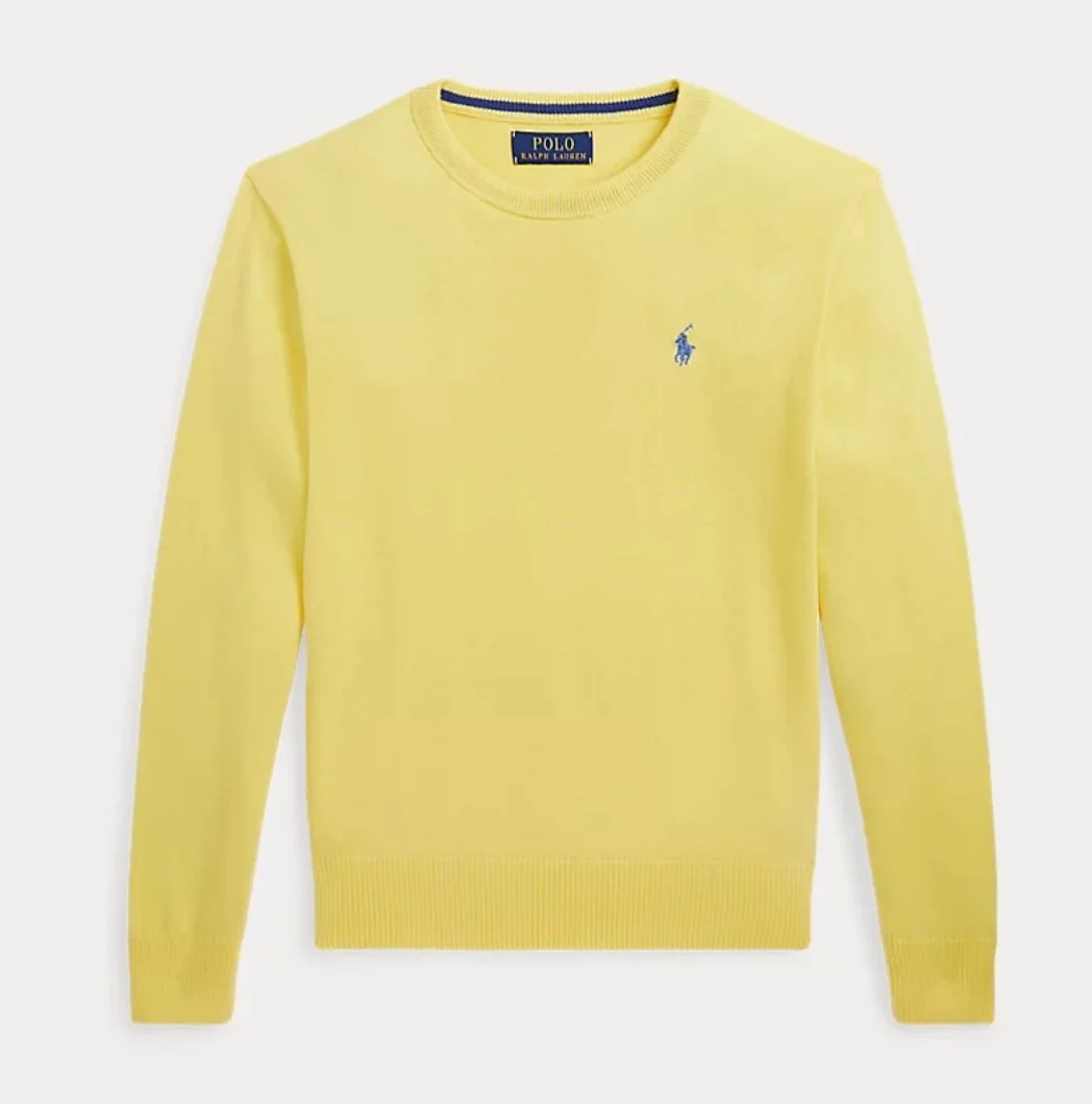 Polo Ralph Lauren Cotton Crewneck Jumper in Oasis Yellow