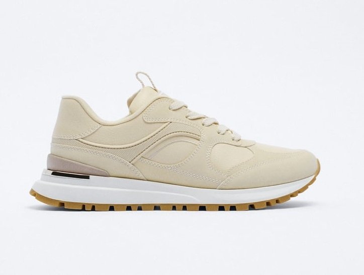 Zara Beige Leather Sneakers