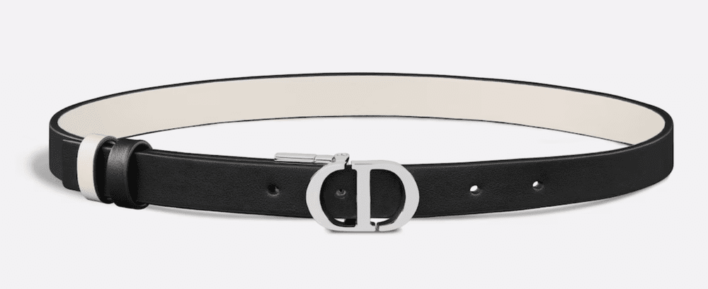 NWT Dior Reversible Black/White Leather Belt with CD Buckle Dior Black & Navy Reversible Silver CD Buckle Belt – Savonches main image 4