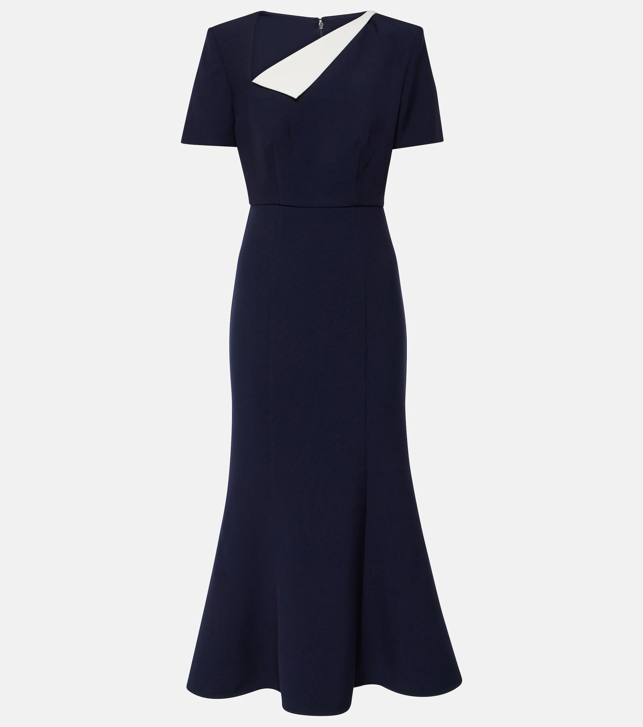 Roland Mouret Short Sleeve Contrast Midi Dress