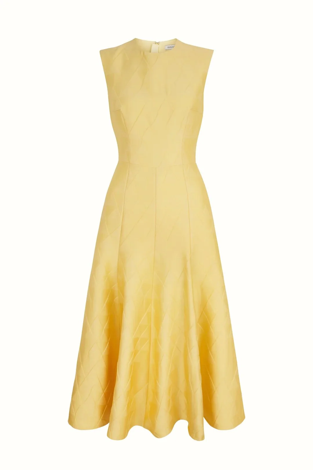 Emilia Wickstead Dellah Dress in Lemon Embossed Cloque