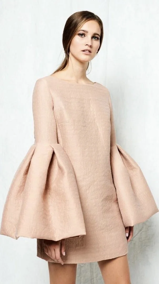 Natan Exaggerated Bell Sleeve Midi Dress