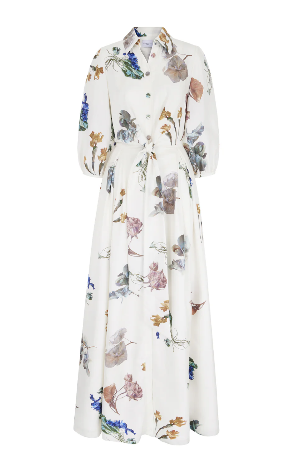Suzannah Trixie Silk Floor Length Shirt Dress