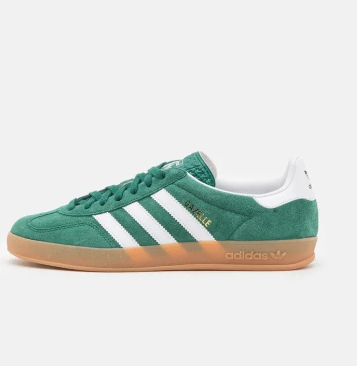 Adidas Gazelle Indoor Sneakers in Collegiate Green/Footwear White