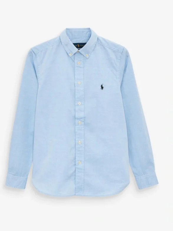  Polo Ralph Lauren Boys Oxford Logo Shirt in Blue