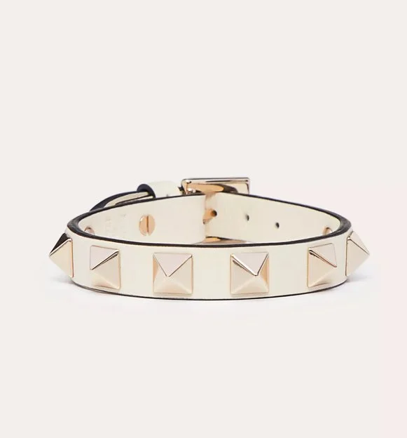 Valentino Garavani Rockstud Bracelet in Light Ivory
