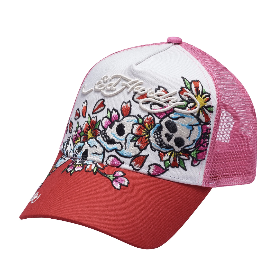 Ed Hardy Skull-Blossom Trucker Hat