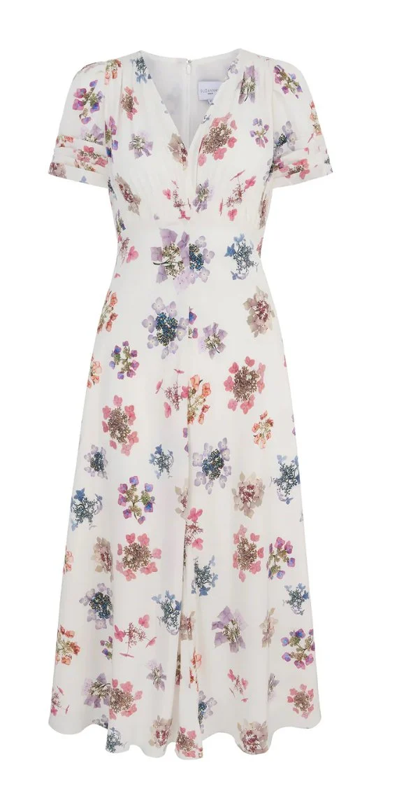 Suzannah x Rachel Levy Classic Silk Tea Dress in Hydrangea