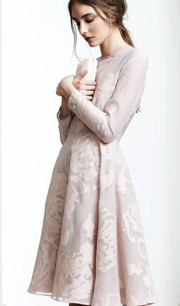 Natan Couture Beige Embroidered Dress