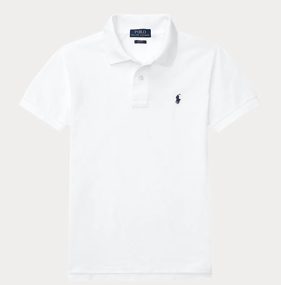 Polo Ralph Lauren Boys Slim Fit Cotton Mesh Polo Shirt in White