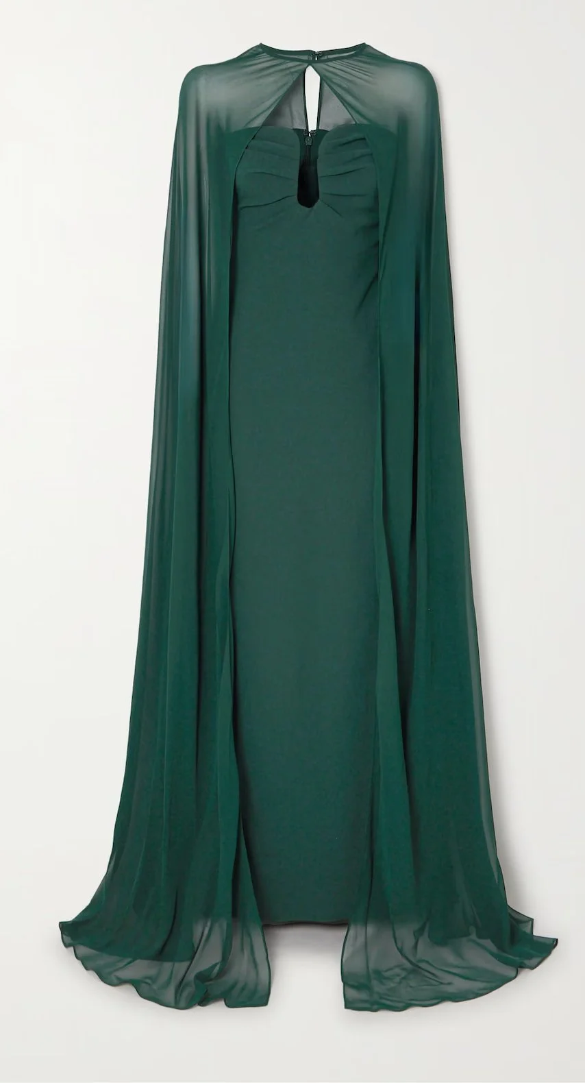 Roland Mouret Cape-Effect Chiffon And Crepe Gown