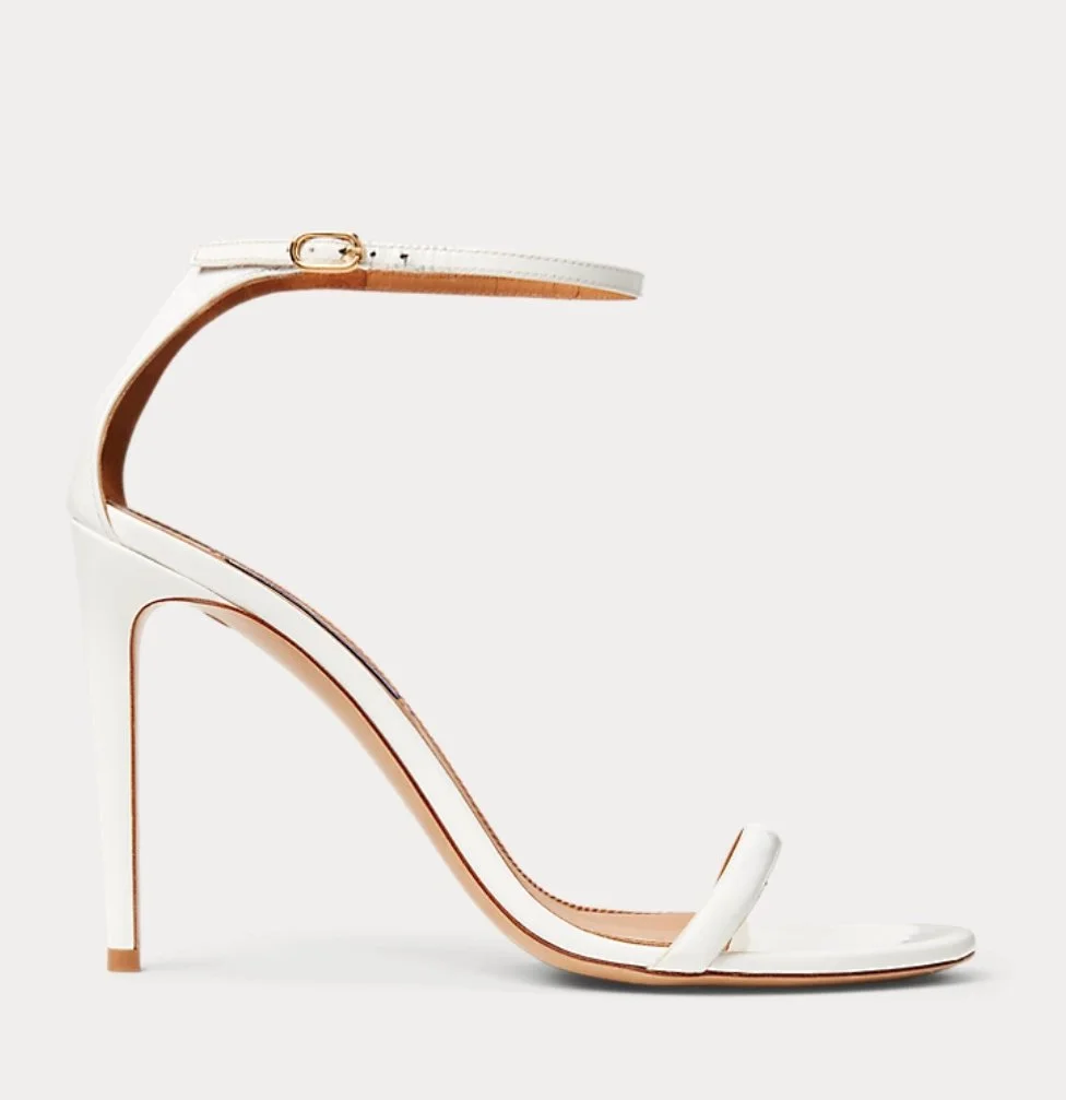 Ralph Lauren Collection Krystina Sandals in Off White Spazzolato