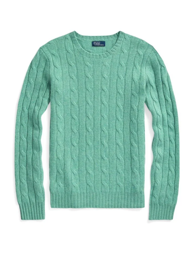 Polo Ralph Lauren Cable-Knit Cashmere Sweater in Sea Green