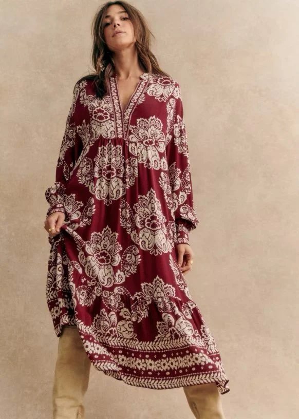 Sézane Boheme Dress in Ornamental Print